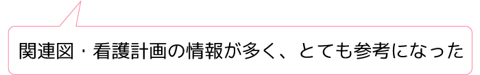 関連図・看護計画の情報が多く、とても参考になった